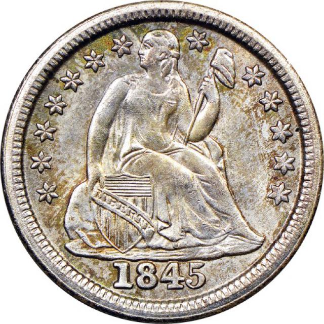 Монета Seated Liberty Dime, 1 дайм 1845, США, США