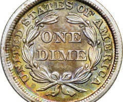 Монета Seated Liberty Dime, 1 дайм 1845, США, США