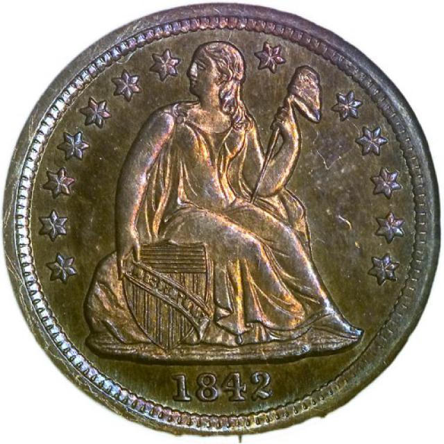 Монета Seated Liberty Dime, 1 дайм 1842, США, США