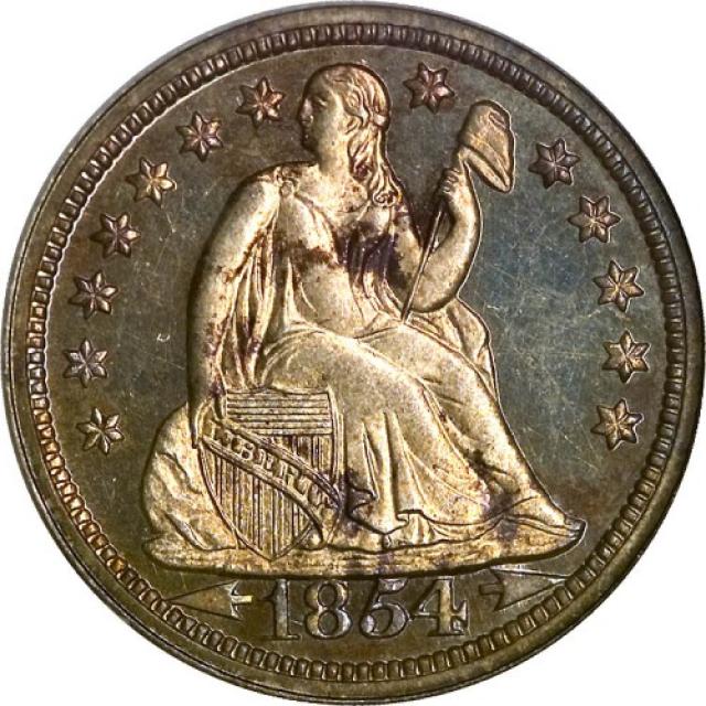 Монета Seated Liberty Dime, 1 дайм 1854, США, США