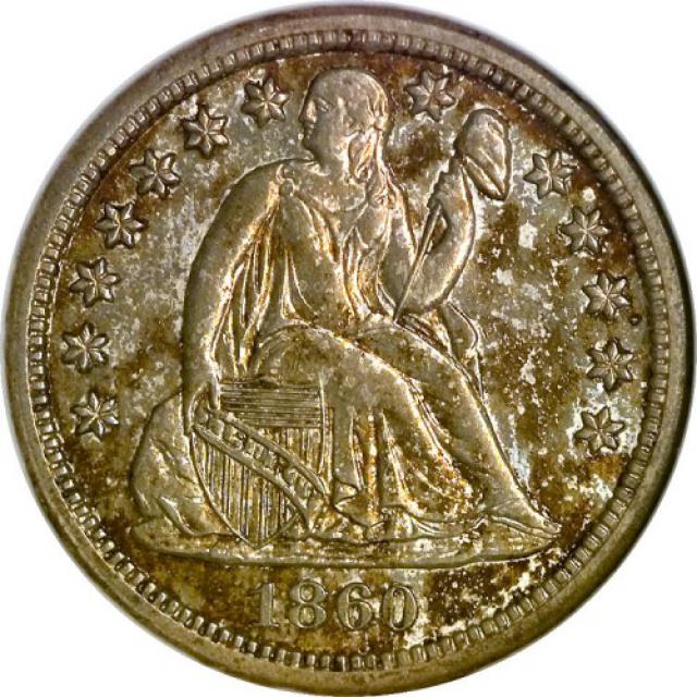 Монета Seated Liberty Dime, 1 дайм 1860, США, США