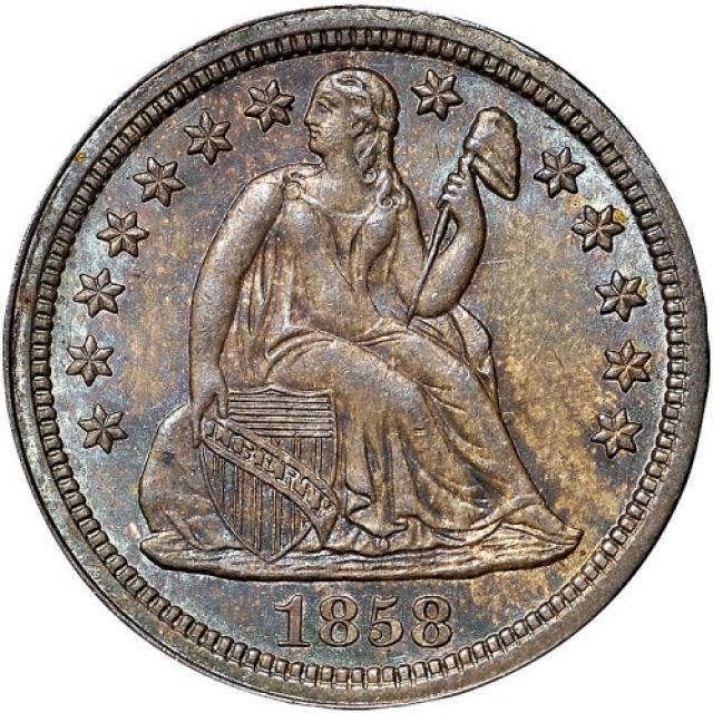 Монета Seated Liberty Dime, 1 дайм 1858, США, США