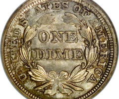 Монета Seated Liberty Dime, 1 дайм 1857, США, США