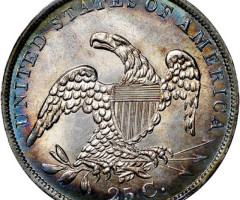 Монета Liberty Cap Quarter, ¼ долара 1837, США, США