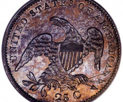 Монета Liberty Cap Quarter, ¼ долара 1835, США, США