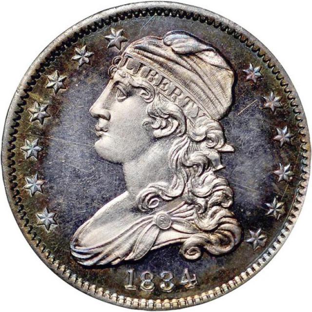 Монета Liberty Cap Quarter, ¼ долара 1834, США, США
