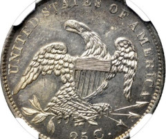 Монета Liberty Cap Quarter, ¼ долара 1833, США, США