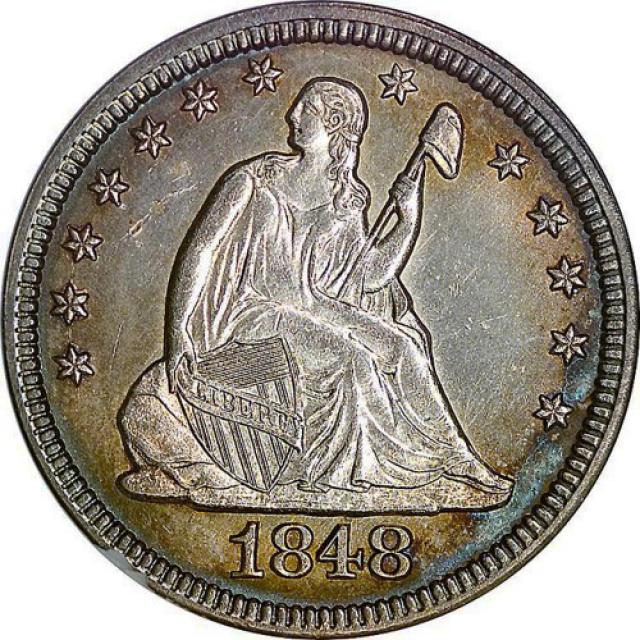 Монета Seated Liberty Quarter, ¼ долара 1848, США, США