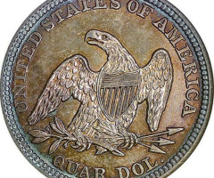 Монета Seated Liberty Quarter, ¼ долара 1848, США, США