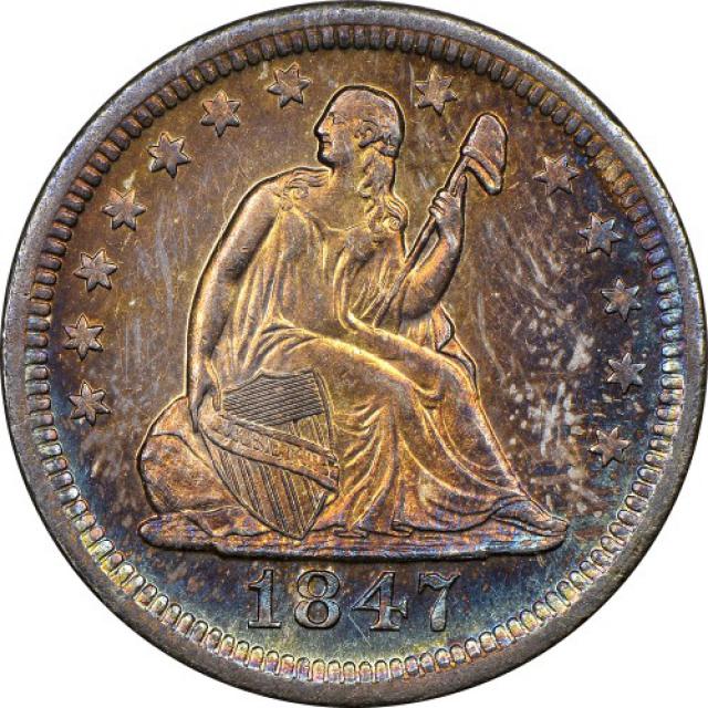 Монета Seated Liberty Quarter, ¼ долара 1847, США, США