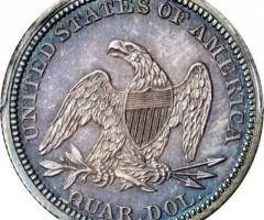 Монета Seated Liberty Quarter, ¼ долара 1843, США, США