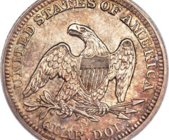 Монета Seated Liberty Quarter, ¼ долара 1855, США, США