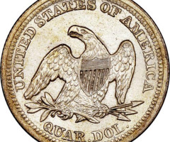 Монета Seated Liberty Quarter, ¼ долара 1854, США, США