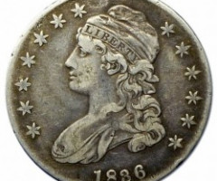 Монета Capped Bust Half Dollar, 50 центів 1836, США, США