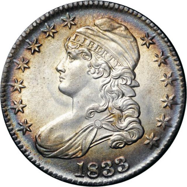 Монета Capped Bust Half Dollar, 50 центів 1833, США, США