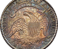 Монета Capped Bust Half Dollar, 50 центів 1827, США, США