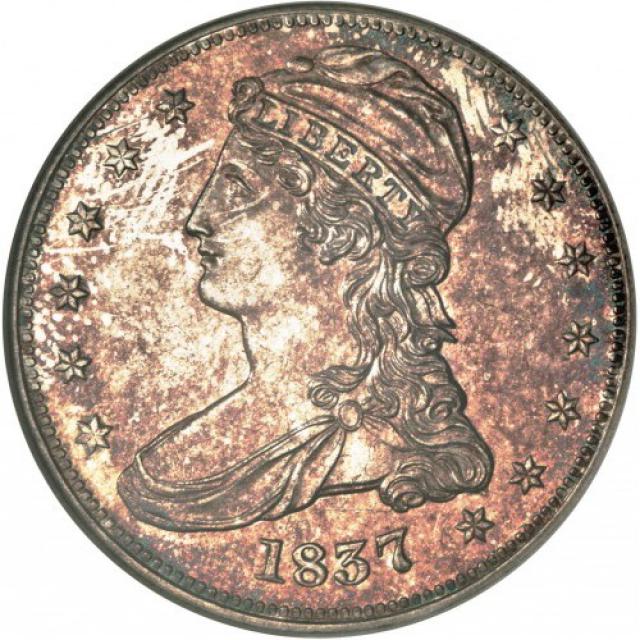 Монета Capped Bust Half Dollar, 50 центів 1837, США, США