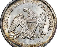 Монета Seated Liberty Half Dollar, ½ долара 1851, США, США