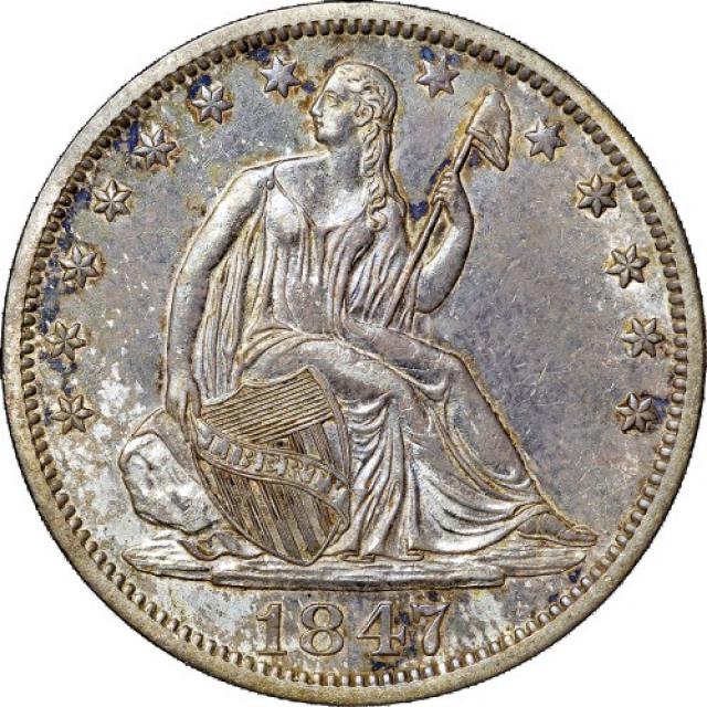 Монета Seated Liberty Half Dollar, ½ долара 1847, США, США