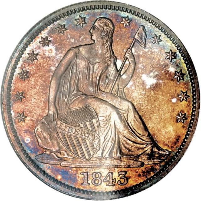 Монета Seated Liberty Half Dollar, ½ долара 1843, США, США