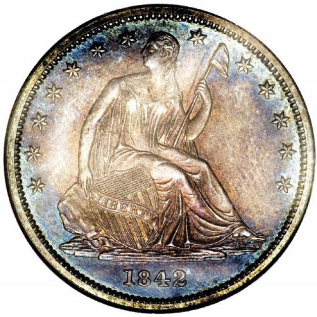 Монета Seated Liberty Half Dollar, ½ долара 1842, США, США