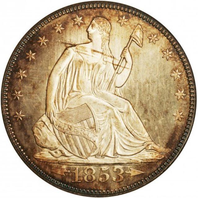 Монета Seated Liberty Half Dollar, ½ долара 1853, США, США