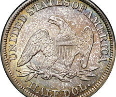 Монета Seated Liberty Half Dollar, ½ долара 1854, США, США