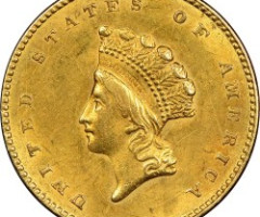 Монета Small Indian Head, 1 долар 1855, США, США