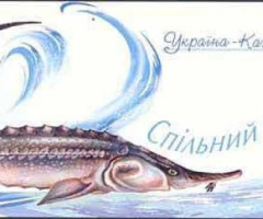 Марки Каспійський тюлень (Phoca caspica), чорноморська білуха (Huso huso po, Україна 2002